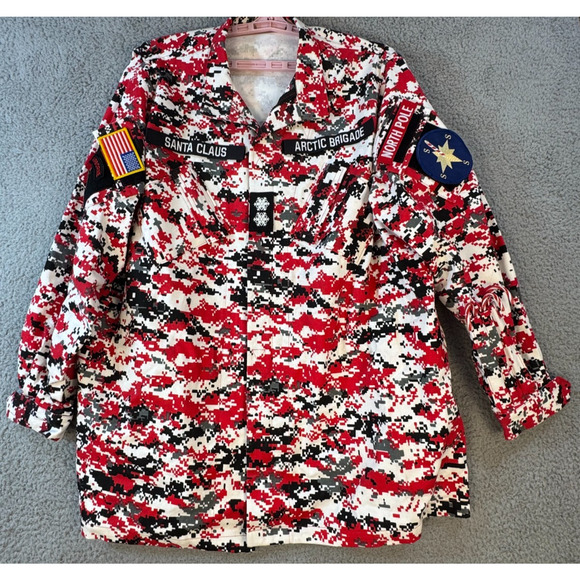 Mens Santa Digi Camo Custom Made Suit Jacket Pants Hat Suspenders - Picture 4 of 16